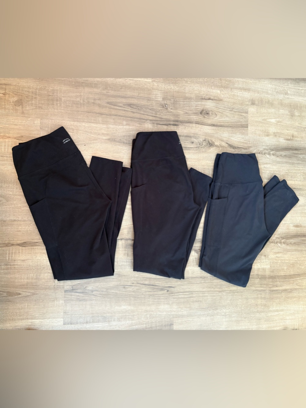 🍃3/$30 3 Pairs Black Women's High-Rise Leggings with Pockets